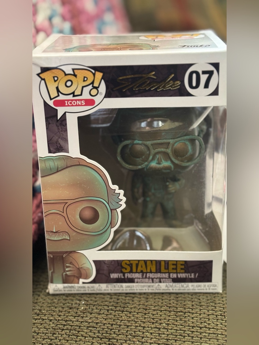Funko Pop! Icons: Stan Lee (Patina) vinyl figure, specifically box number 07